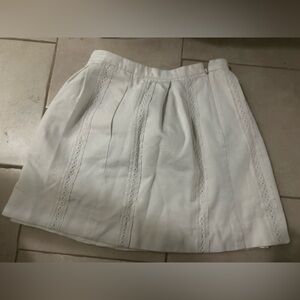 J. Crew White Lace Stripe A-Line Skirt Women’s size 2 Cotton Pique style A2660